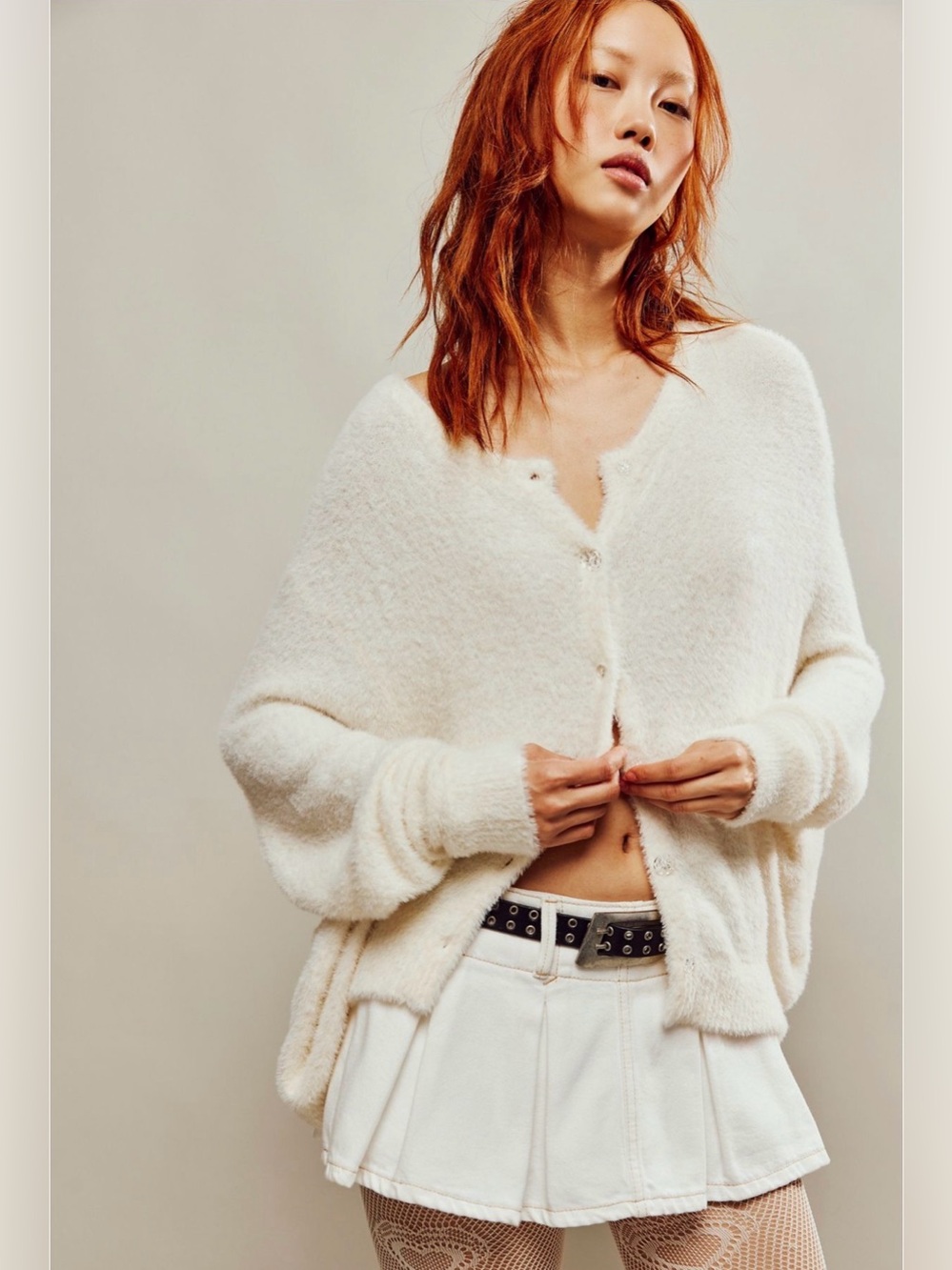 Free People One Sela Cardi in Ivory